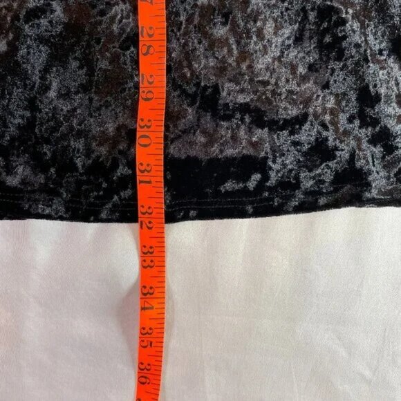 Emetla Black Crushed Velvet Swing Babydoll Dress Back Cutout Size S - Picture 12 of 15